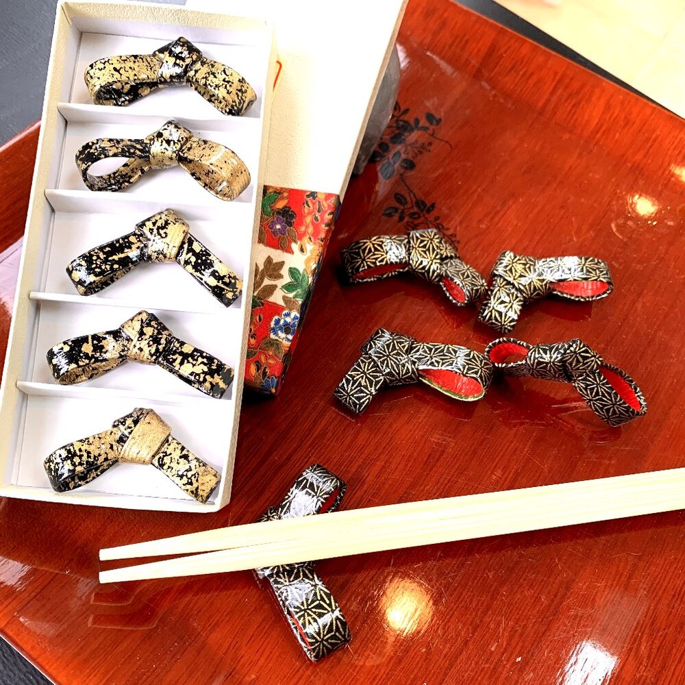 Vtg Japanese Chopstick Rest Sets Bundle